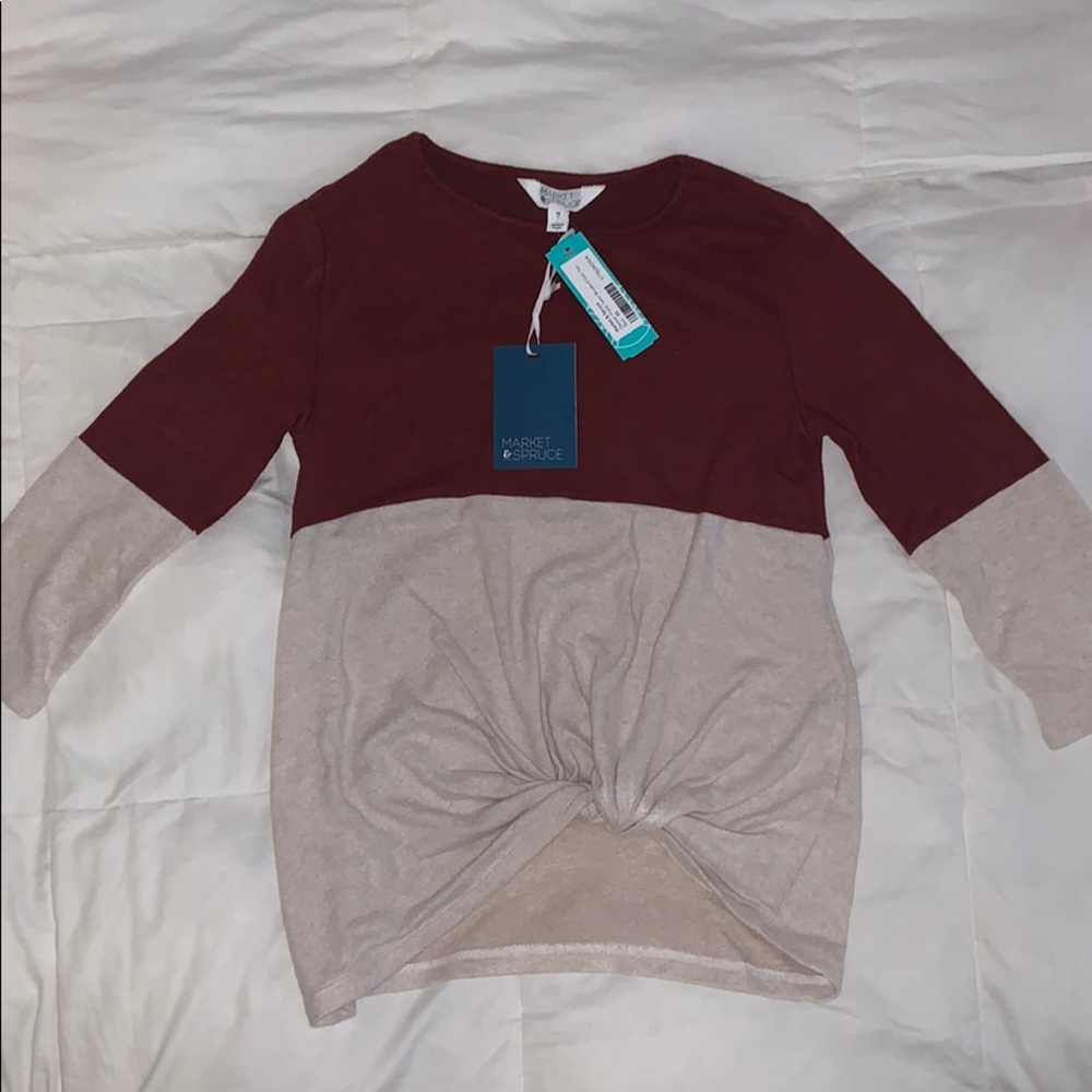 Market and Spruce Denver Front Twist Brushed Knit